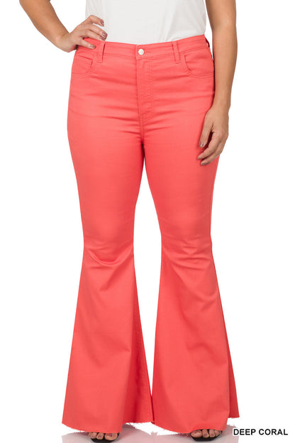 All You Need Coral High Waist Flare Leg Denim Jeans
