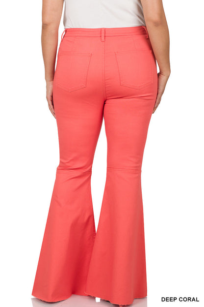 All You Need Coral High Waist Flare Leg Denim Jeans