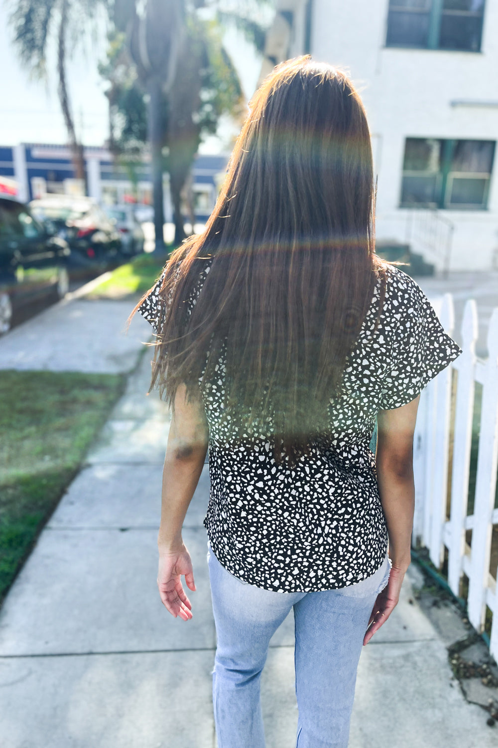 Feeling Bold Black Animal Print Short Sleeve Top