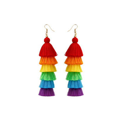 Bohemian Vacation Style Tassel Earrings