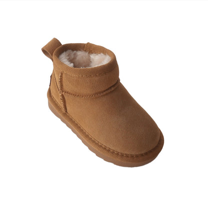 Children's Fashion Simple Solid Color High-top Snow Boots
