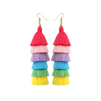 Bohemian Vacation Style Tassel Earrings