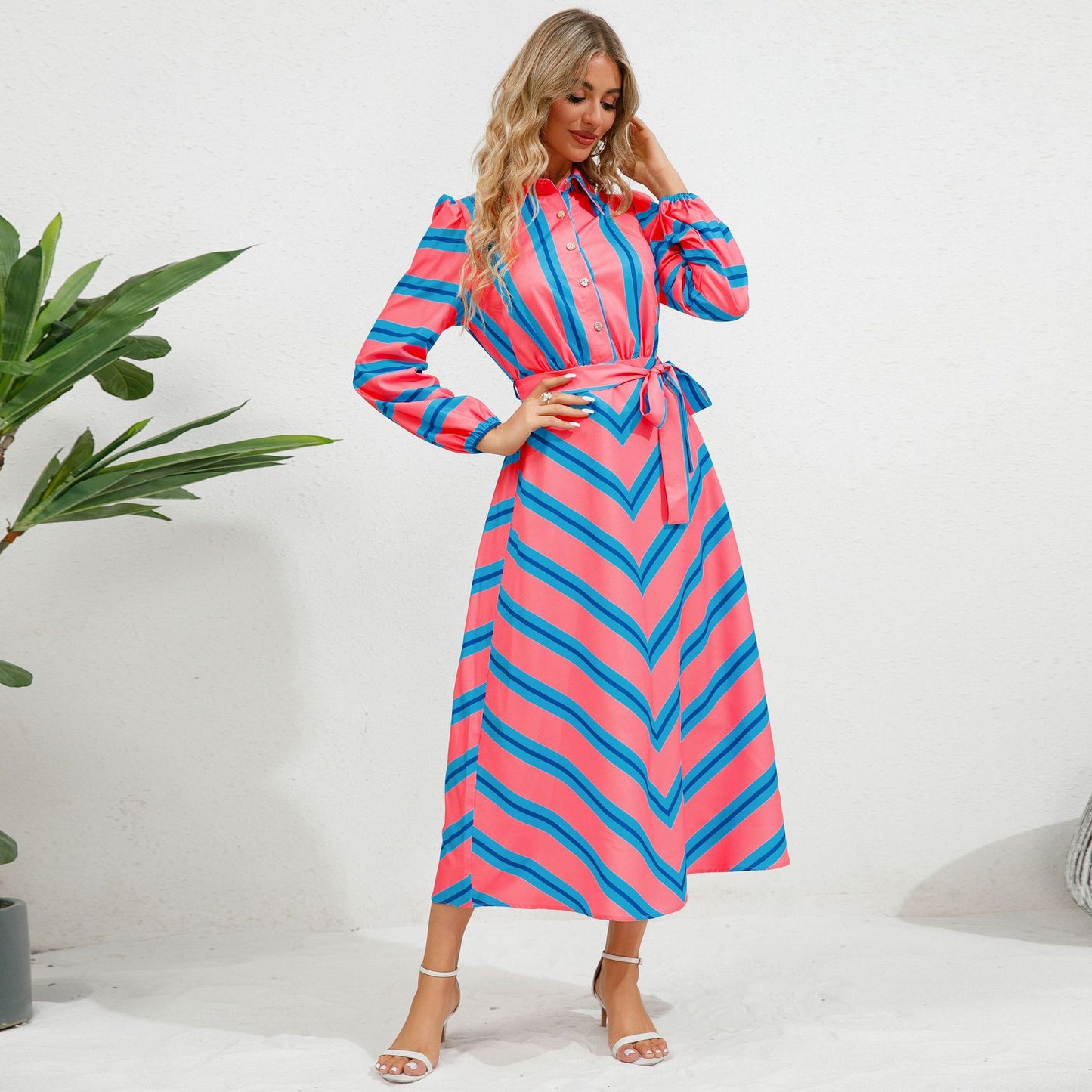 Fashionable Slim-fit Elegant Cardigan With Buttons Dress