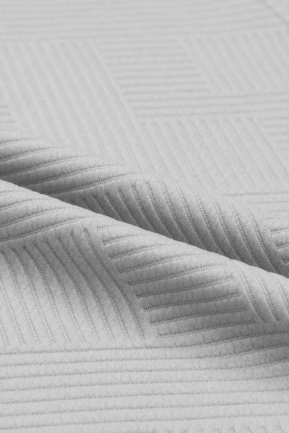 Multicolour Contrast Sleeve Color Block Pullover Shorts Textured Outfit