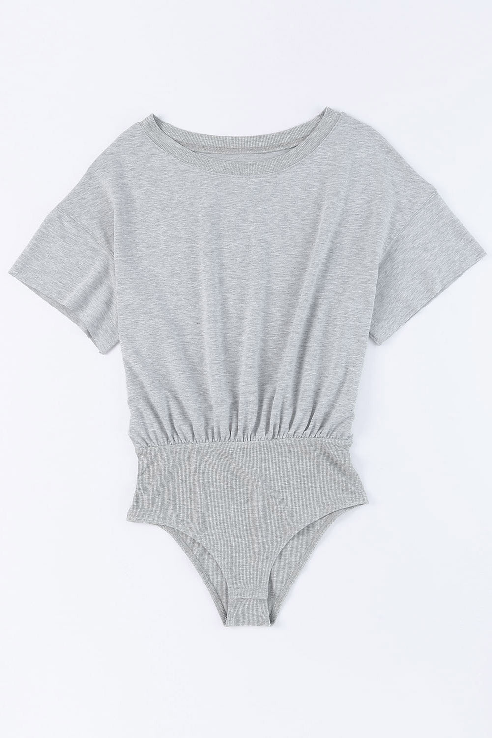 Dark Gray Drop Shoulder Sleeve Oversize Bodysuit