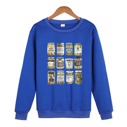 Kimchi Jar Printed Round Neck Sweater For Men And Women