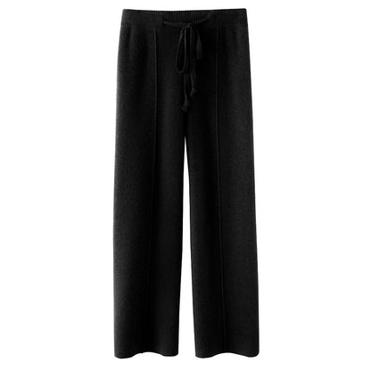 Fall And Winter Outer Wear Knitted Drooping Wide-leg Pants