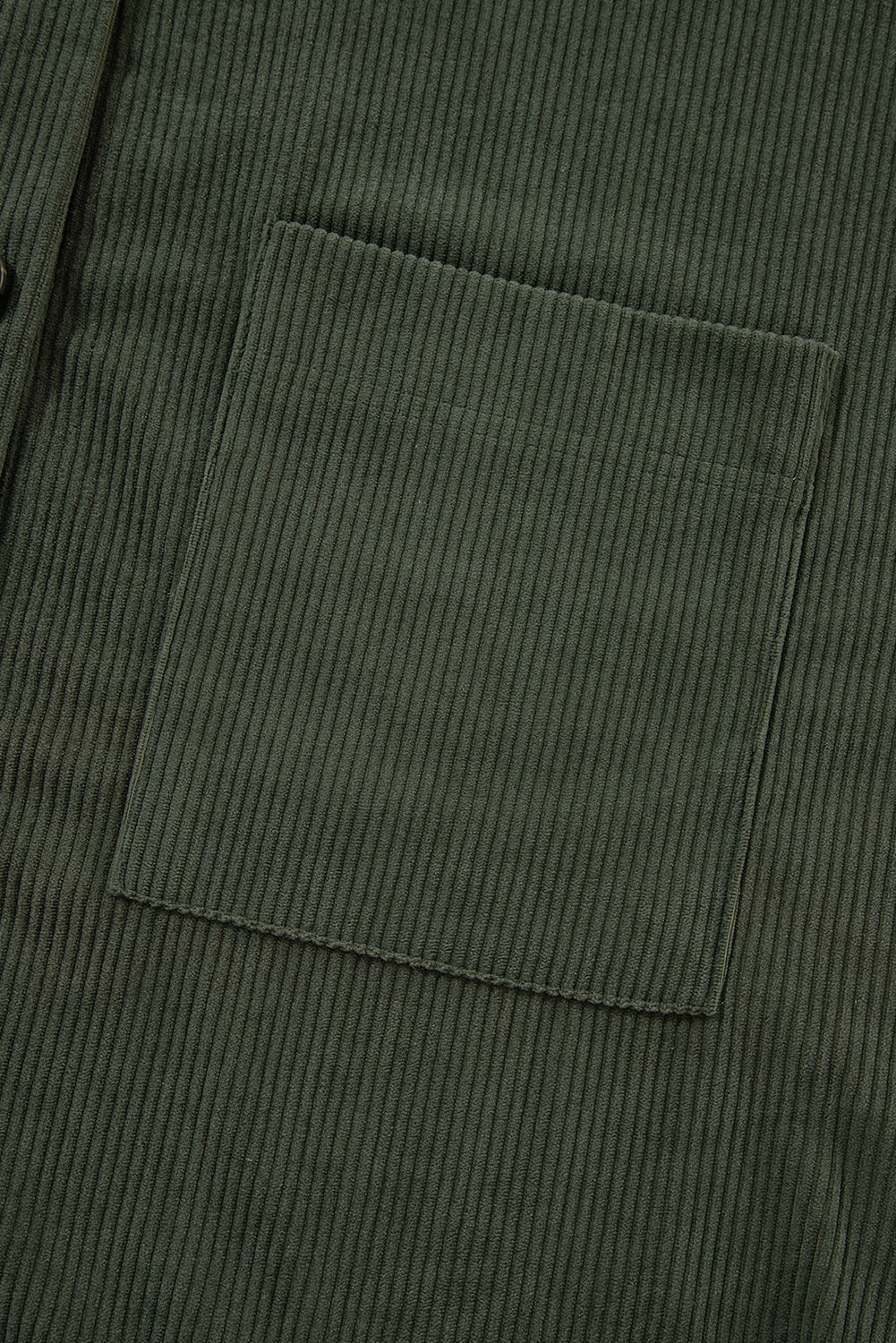 Jungle Green Oversized Corduroy Contrast Hooded Shacket