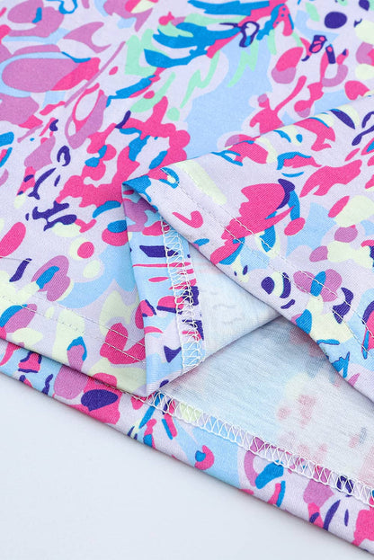 Pink Loose Painted Floral Tee