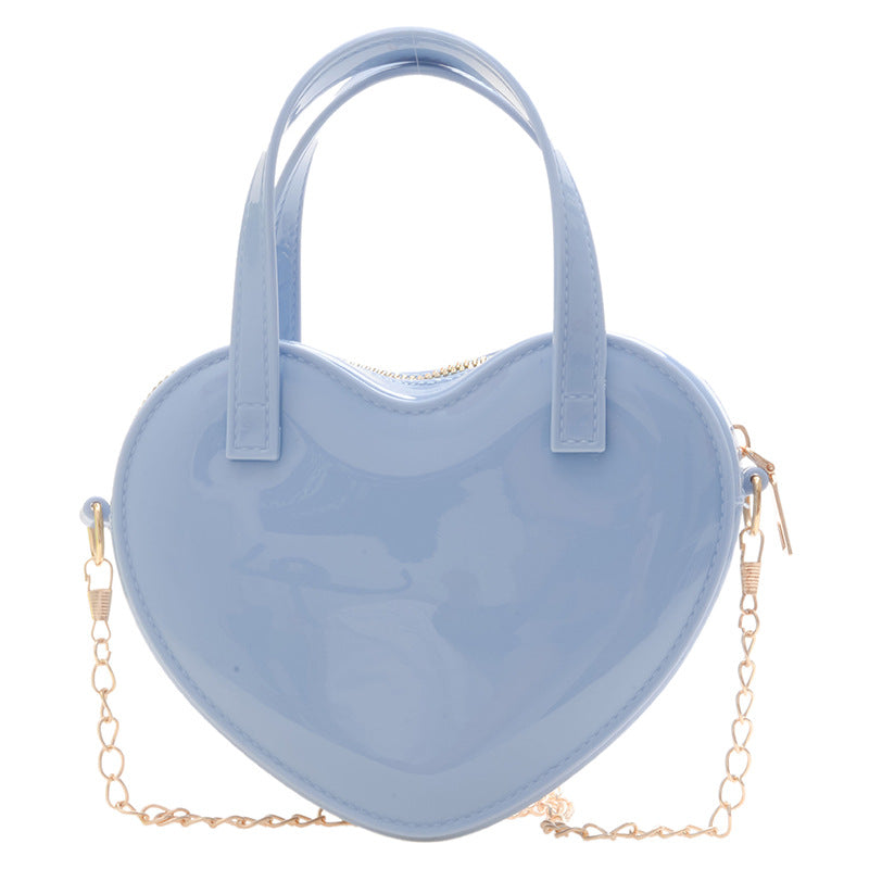 Fashionable Jelly Heart Mini Shoulder Crossbody Bag For Women