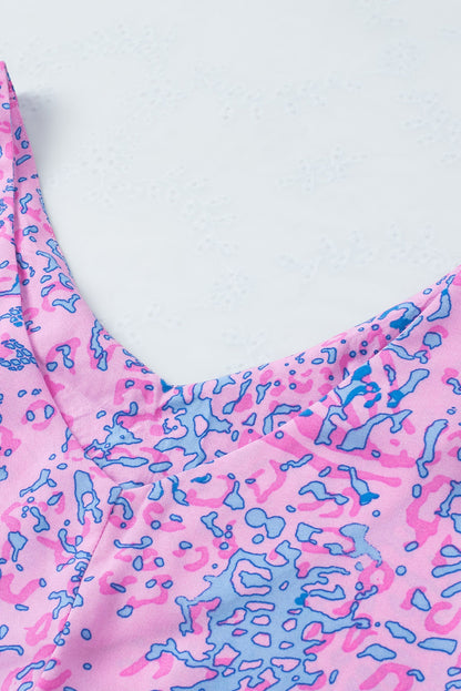 Purple Leopard Print Long Sleeve Shirt Dress