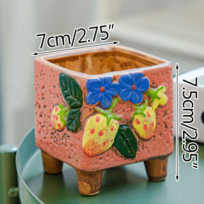 Square Creative Cute Cartoon Ceramic Succulent Pot