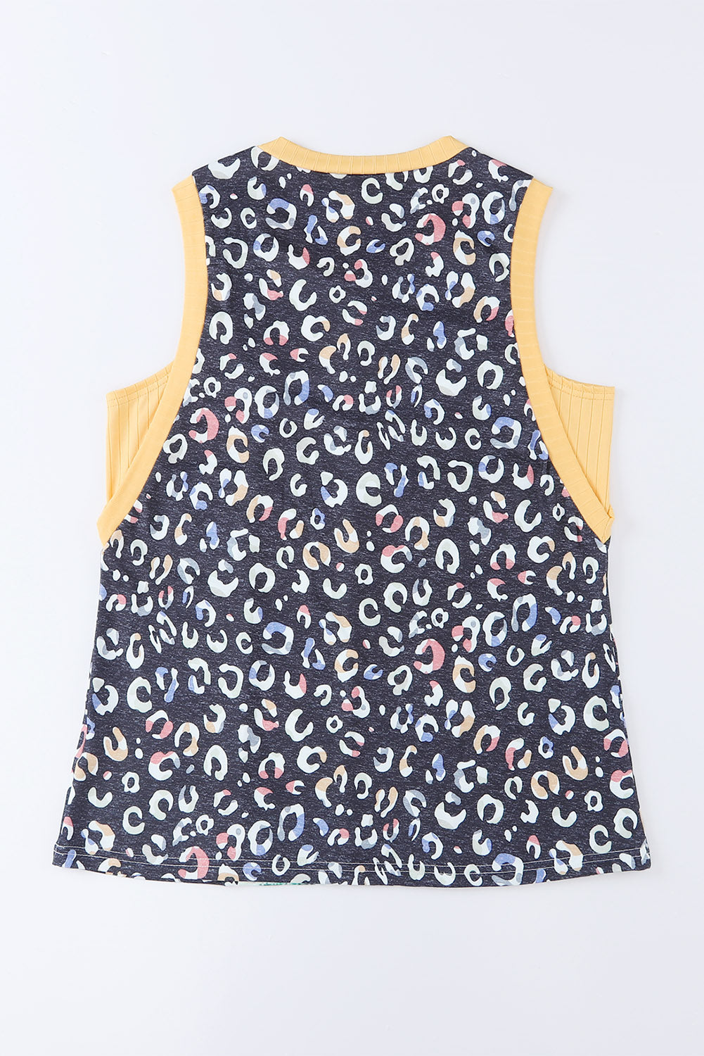 Multicolor Seamed Patchwork V Neck Plus Size Sleeveless Top