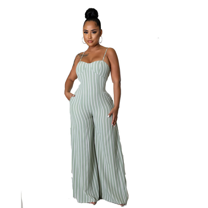 Elegant, Commuter-friendly High-waisted Milk Silk Pants Relaxed-fit Jumpsuit
