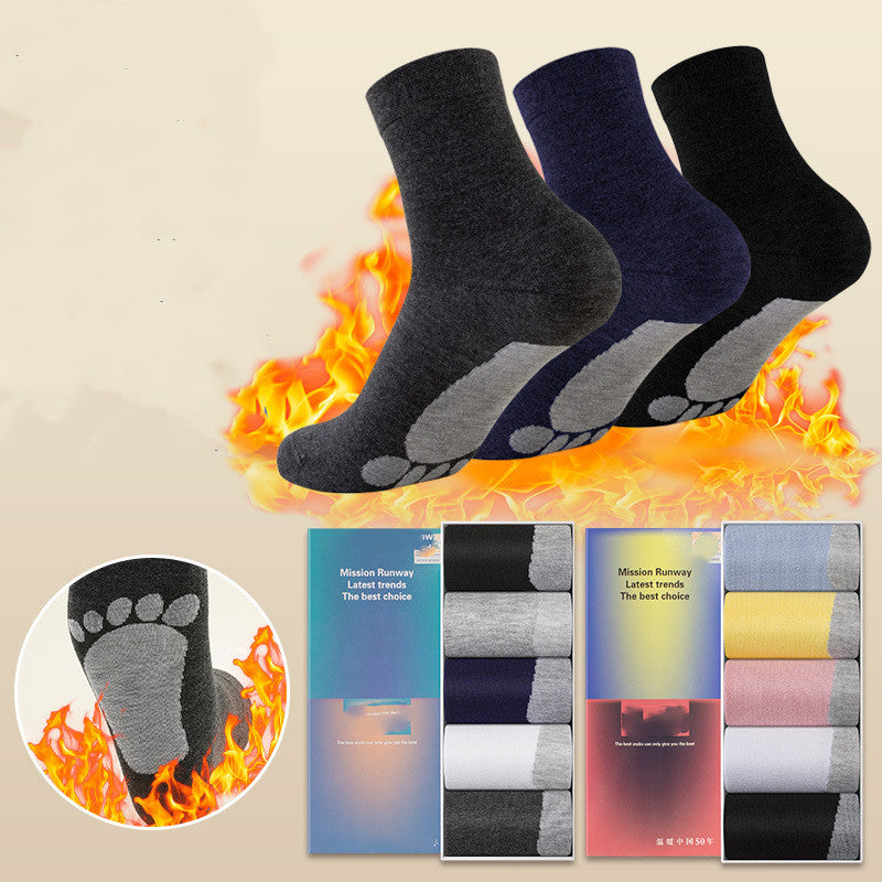 Mid Calf Plus Velvet Thickened And Breathable Socks