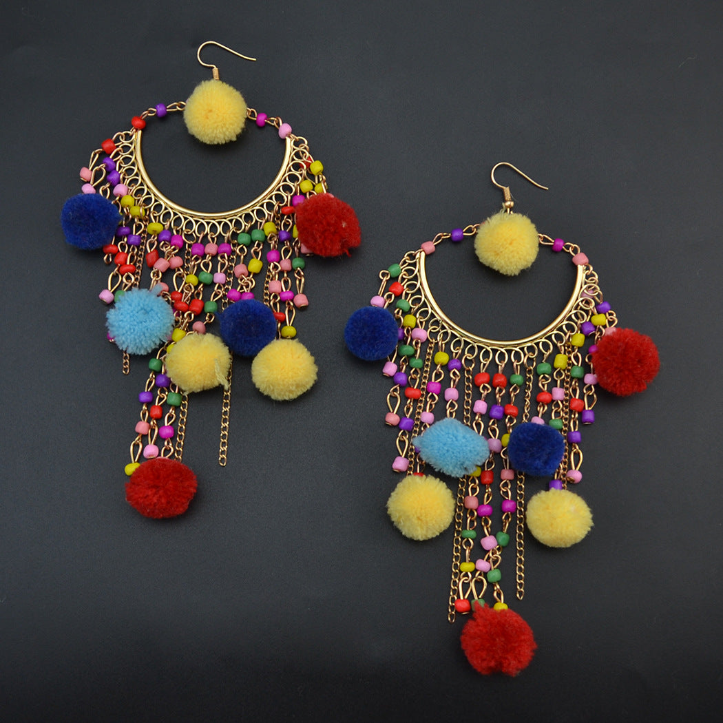 Personality Circle Pendant Earrings Jewelry