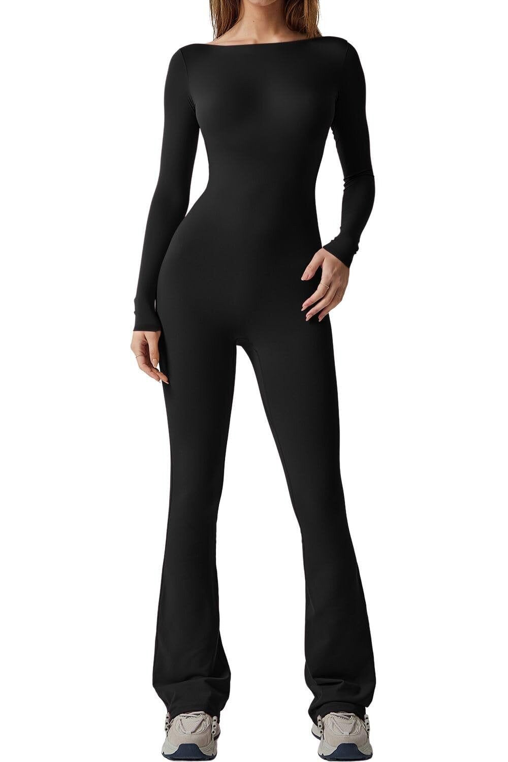 Women's Fashion Long Sleeve Belly-contracting Jumpsuit