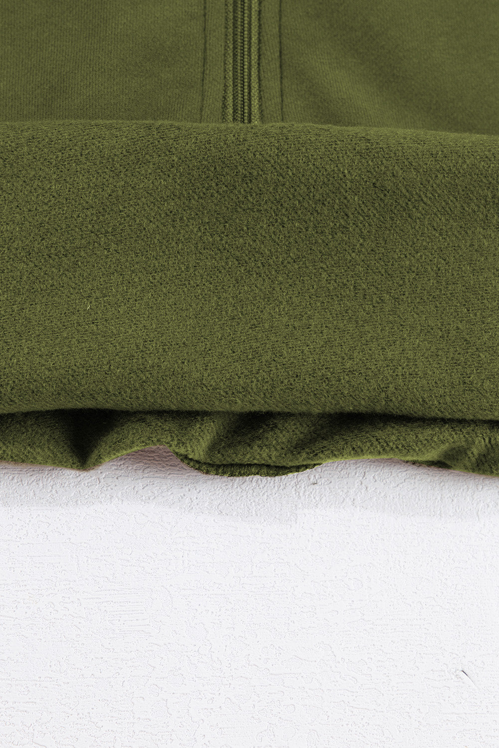 Khaki Printed Plaid Sleeve Patchwork Collared Textured Sweatshirt