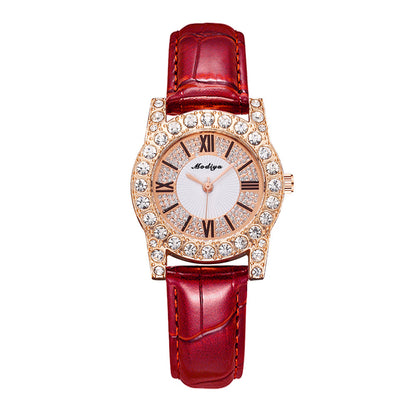 Women's Diamond-embedded Creative Watch With Roman Scale