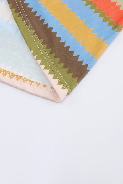 Stripe Tie Straps Loose V Neck Maxi Dress