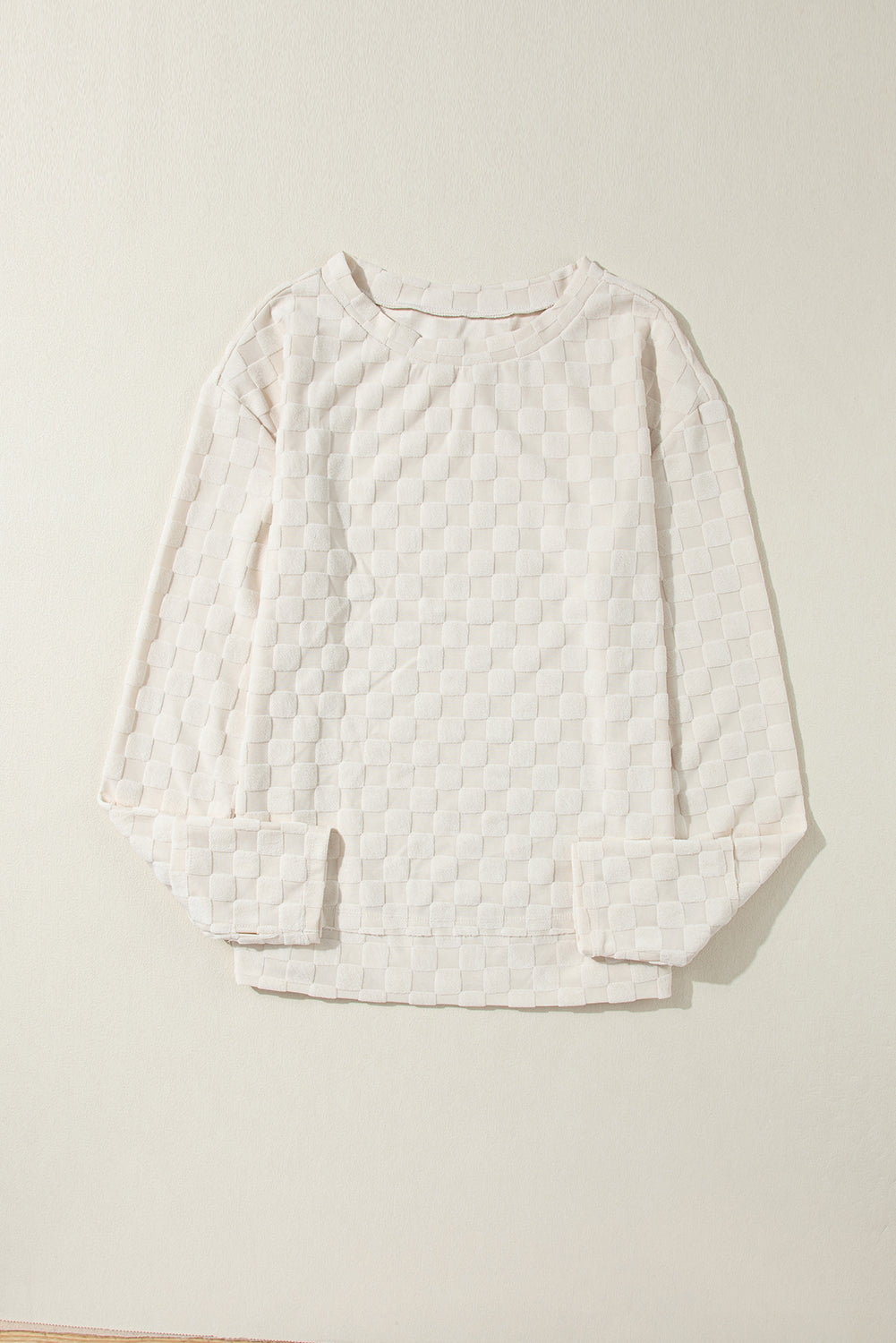 Rose Red Solid Textured Thumbhole Sleeve Top