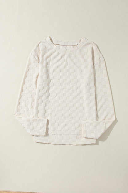 Black Solid Textured Thumbhole Sleeve Top