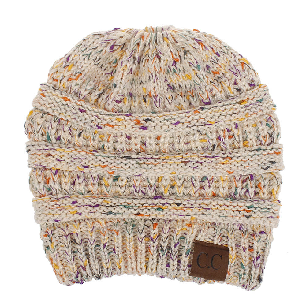 INS Colored Thread Variegated Hat Woolen Knitted Hat