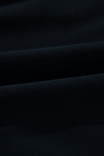 Black Quarter Zip Stand Neck Kangaroo Pocket Sweatshirt