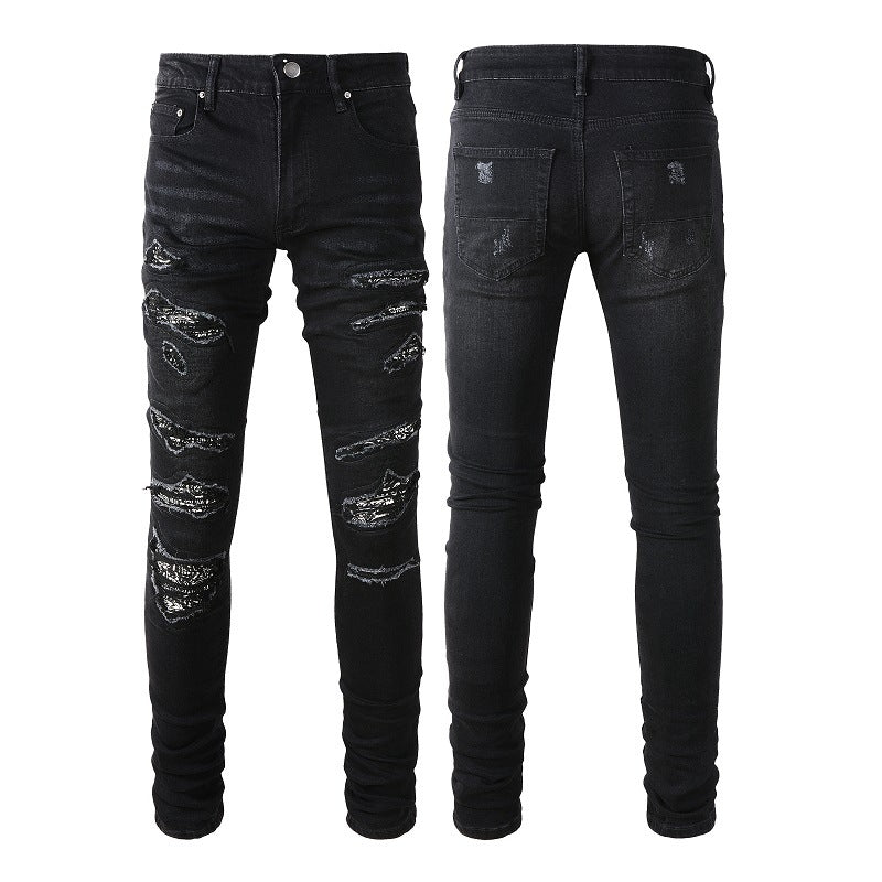 Men's Paisley Patch Street Jeans