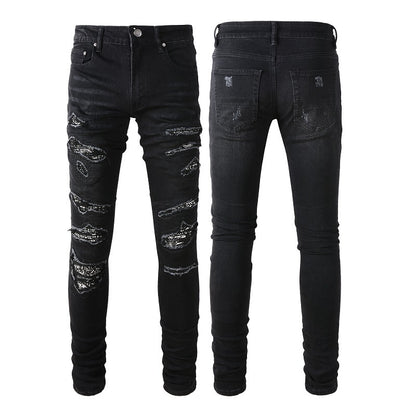 Men's Paisley Patch Street Jeans