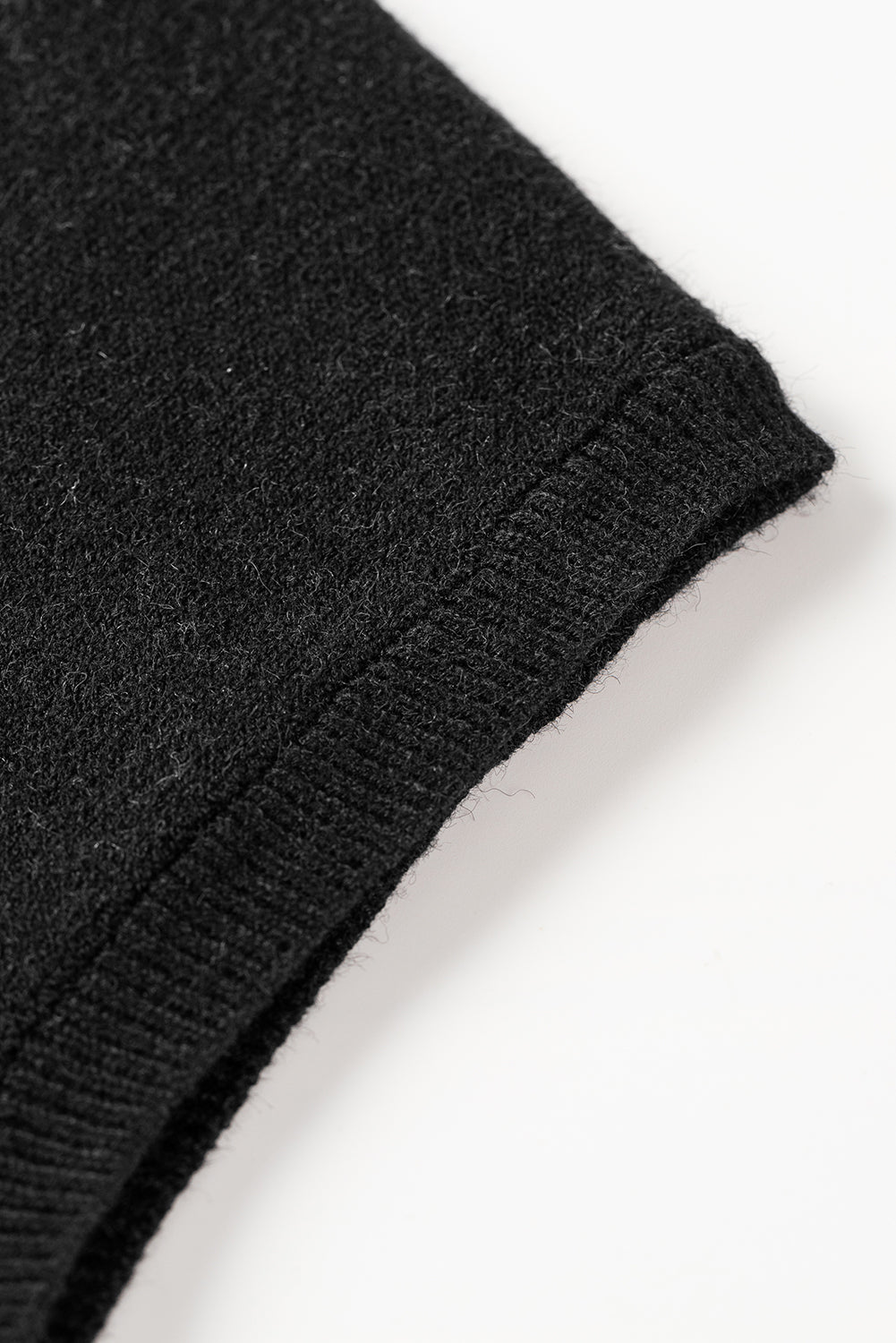 Blackish Green Patch Pocket Ribbed Knit Short Sleeve Sweater