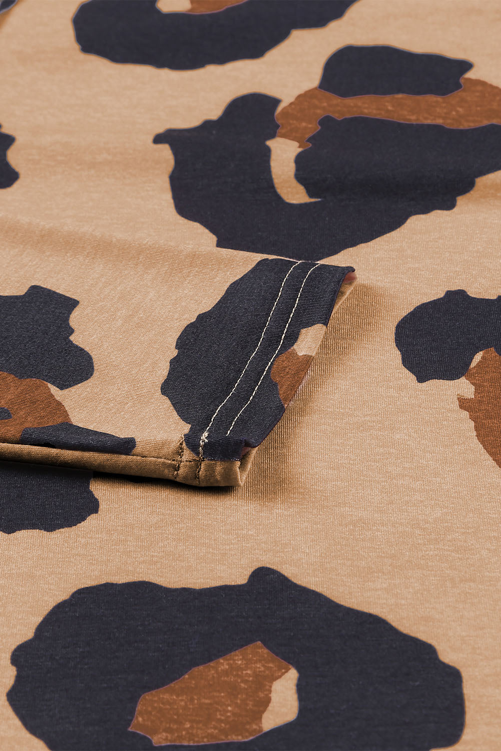 Leopard Pocket Short Sleeve Drawstring Lounge Set