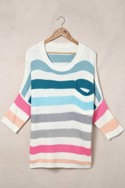 Multicolor Striped Oversized Sweater
