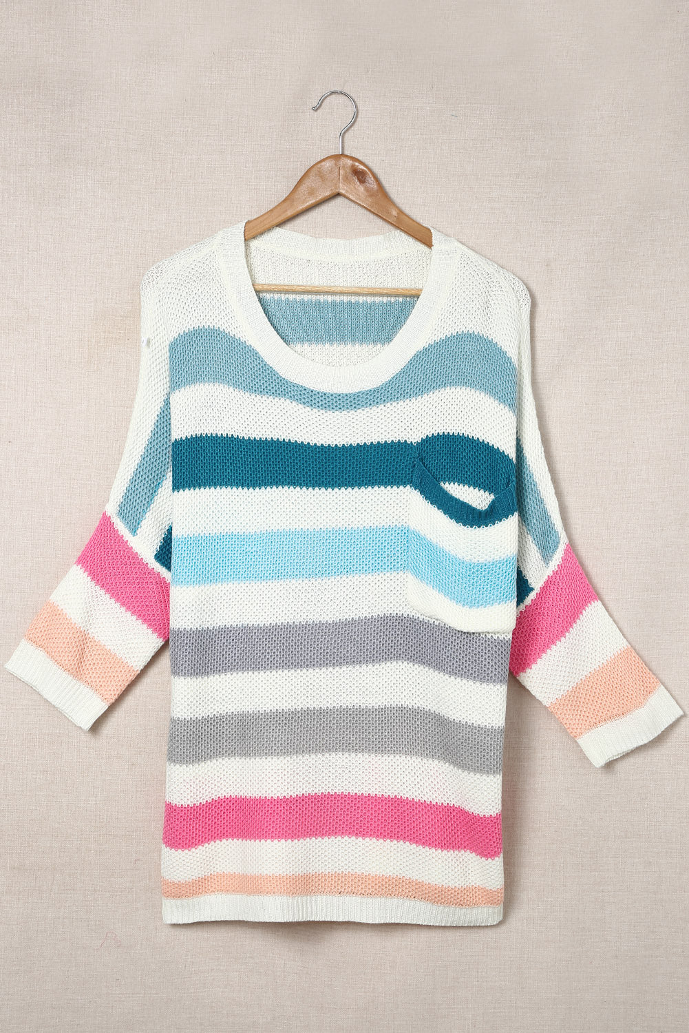 Multicolor Striped Oversized Sweater