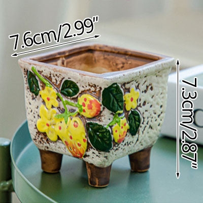 Square Creative Cute Cartoon Ceramic Succulent Pot