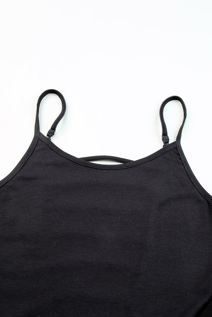 Black Tie-dye Round Neck Short Sleeve Top