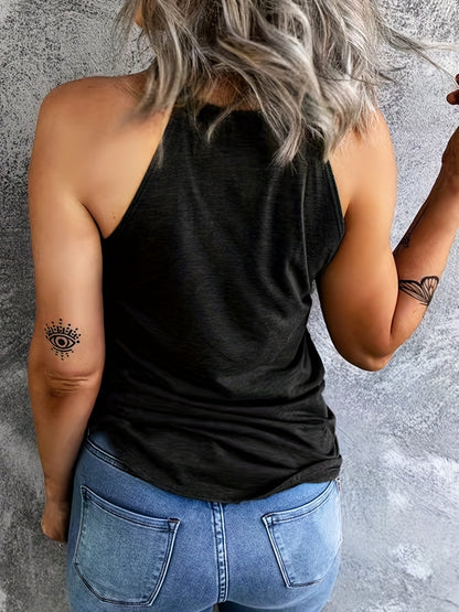 Women's Printed Sleeveless Vest T-shirt