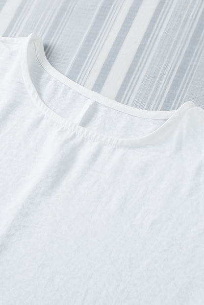 Black Solid Shirred Cuffs Short Swing Dress