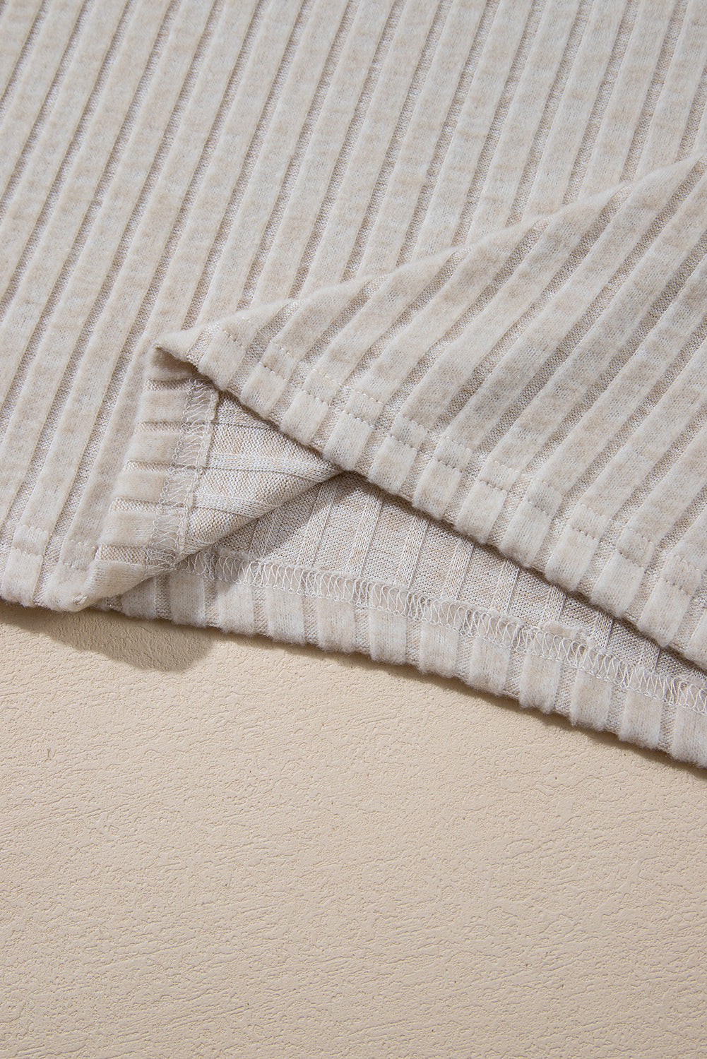 Pink Plain Ribbed Loose Fit Two Piece Lounge Set