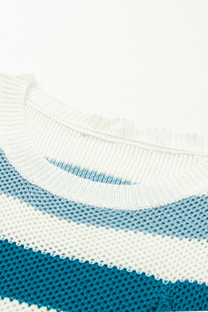 Multicolor Striped Oversized Sweater