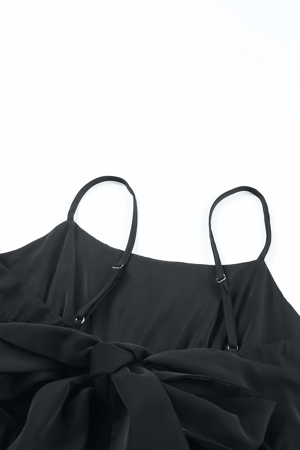 Orange Spaghetti Straps Backless Knot Wide-Leg Jumpsuit