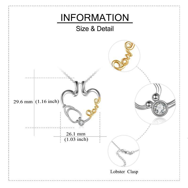 Ring Holder Pendant Necklace Love Nurse Stethoscope Jewelry Gift