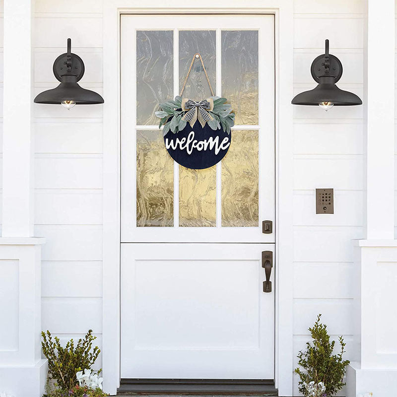 Welcome Wreath Sign For Farmhouse Front Porch Decor Rustic Door