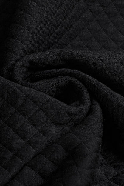 Green Color Block Patchwork Flap Pocket Quilted Shacket