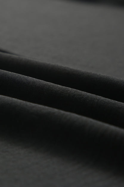 Chestnut Solid Shirred Cuffs Short Swing Dress