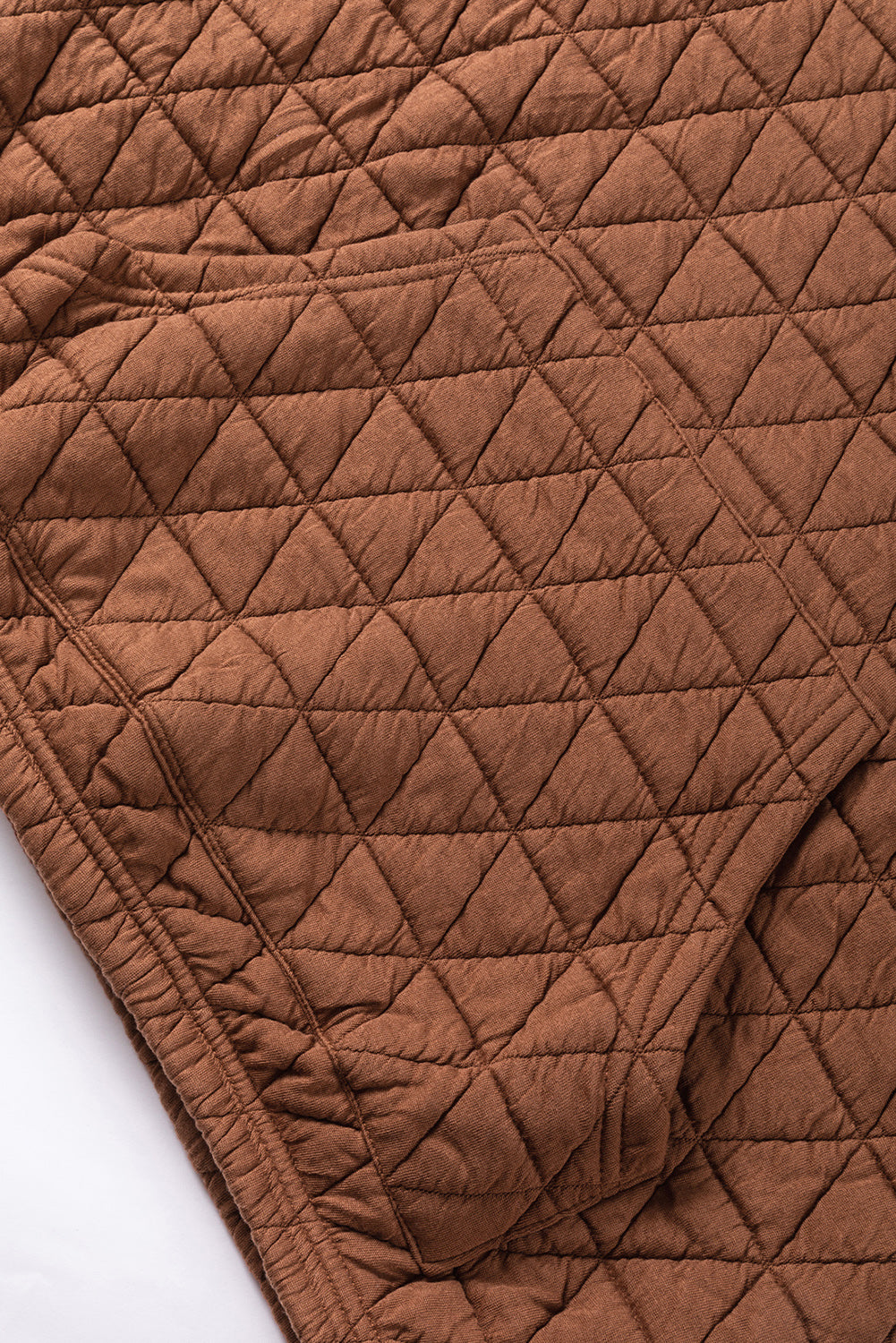 Light Grey Drop Shoulder Quilted Patchwork Kangaroo Pocket Hoodie