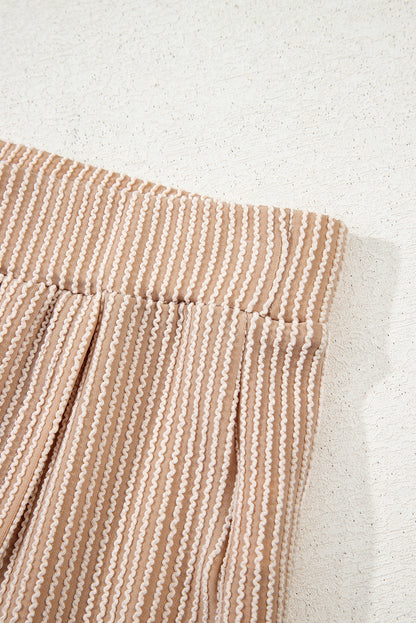 Jet Stream Corded Elastic High Waist Wrap Skort