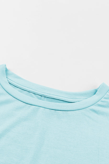 Khaki Side Pockets Short Sleeve Tunic Top