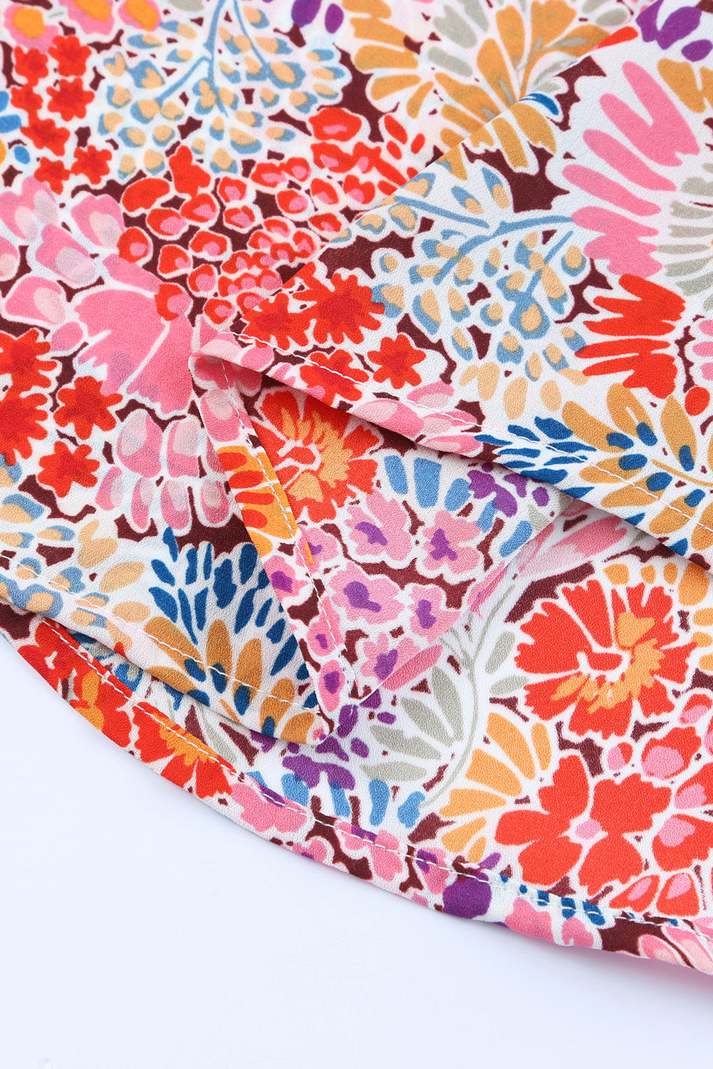 Red Cakewalk Floral Smocked Blouse