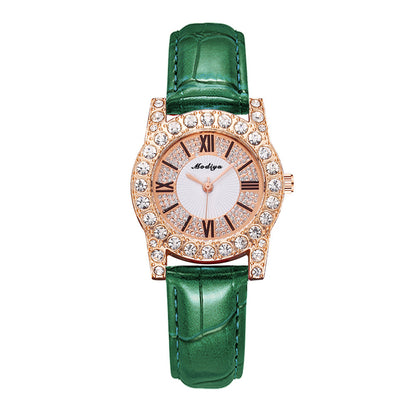 Women's Diamond-embedded Creative Watch With Roman Scale